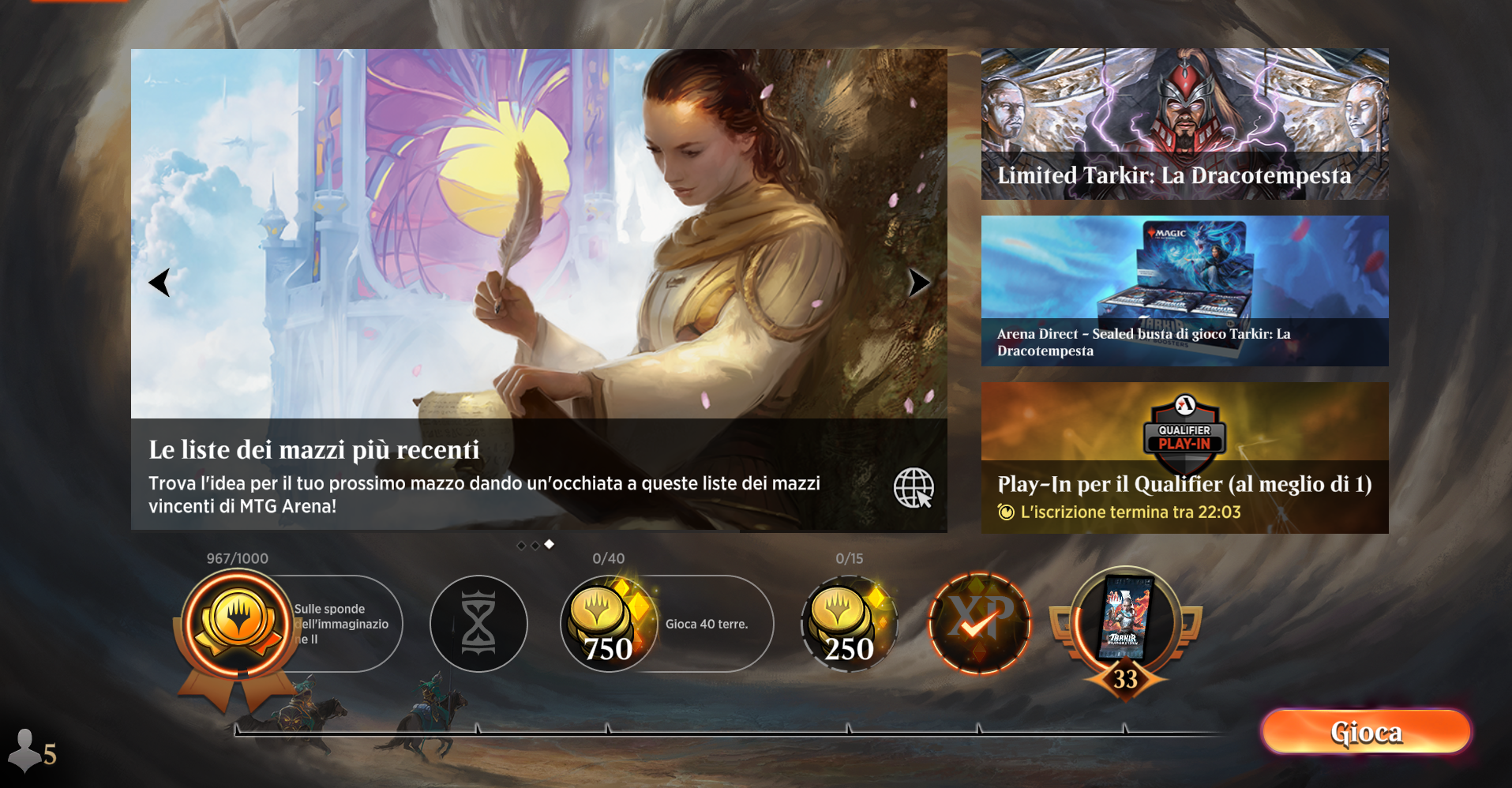 Menu principale